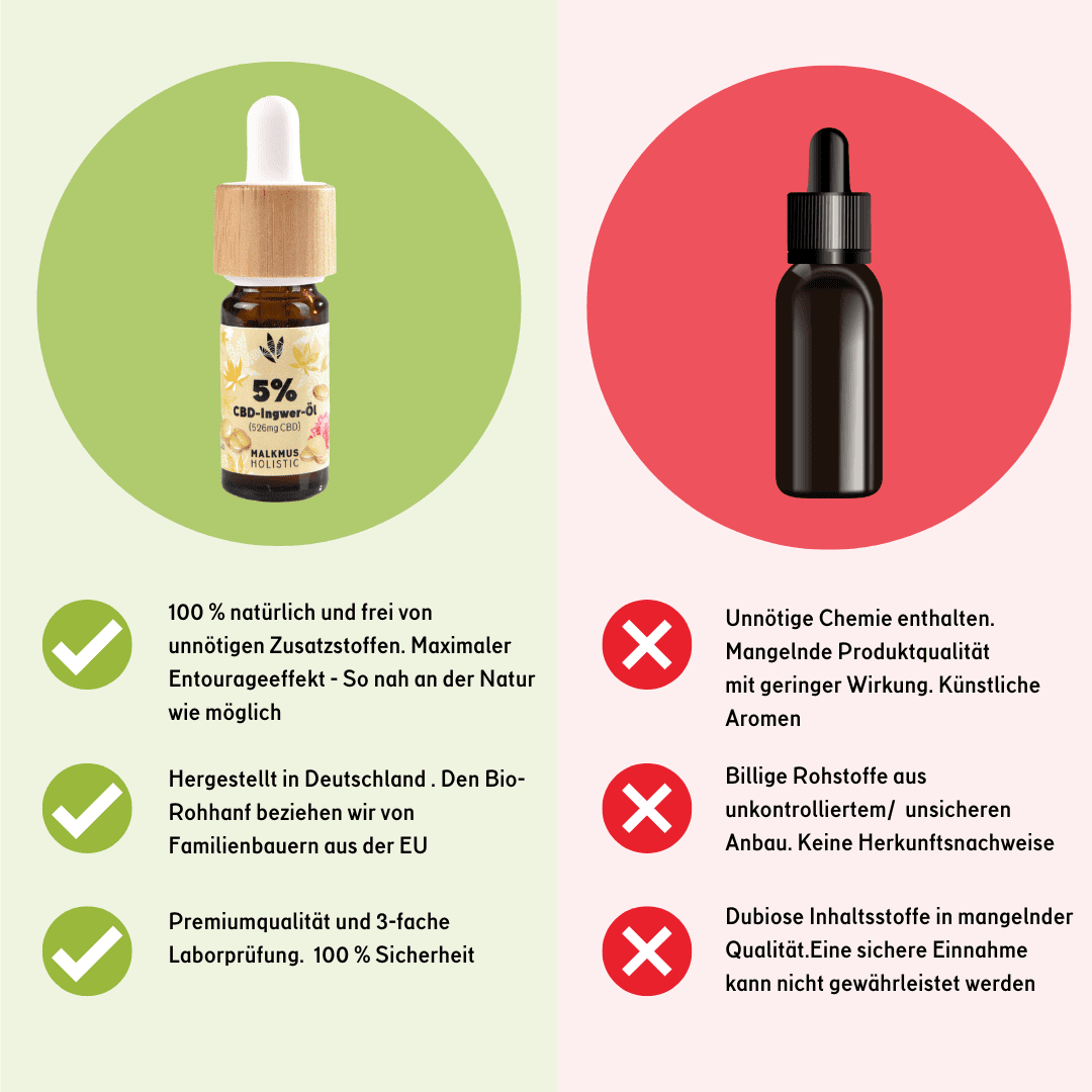 🌱 CBD+Ingwer Naturextrakt PREMIUM Öl 10ml - Happy420.de