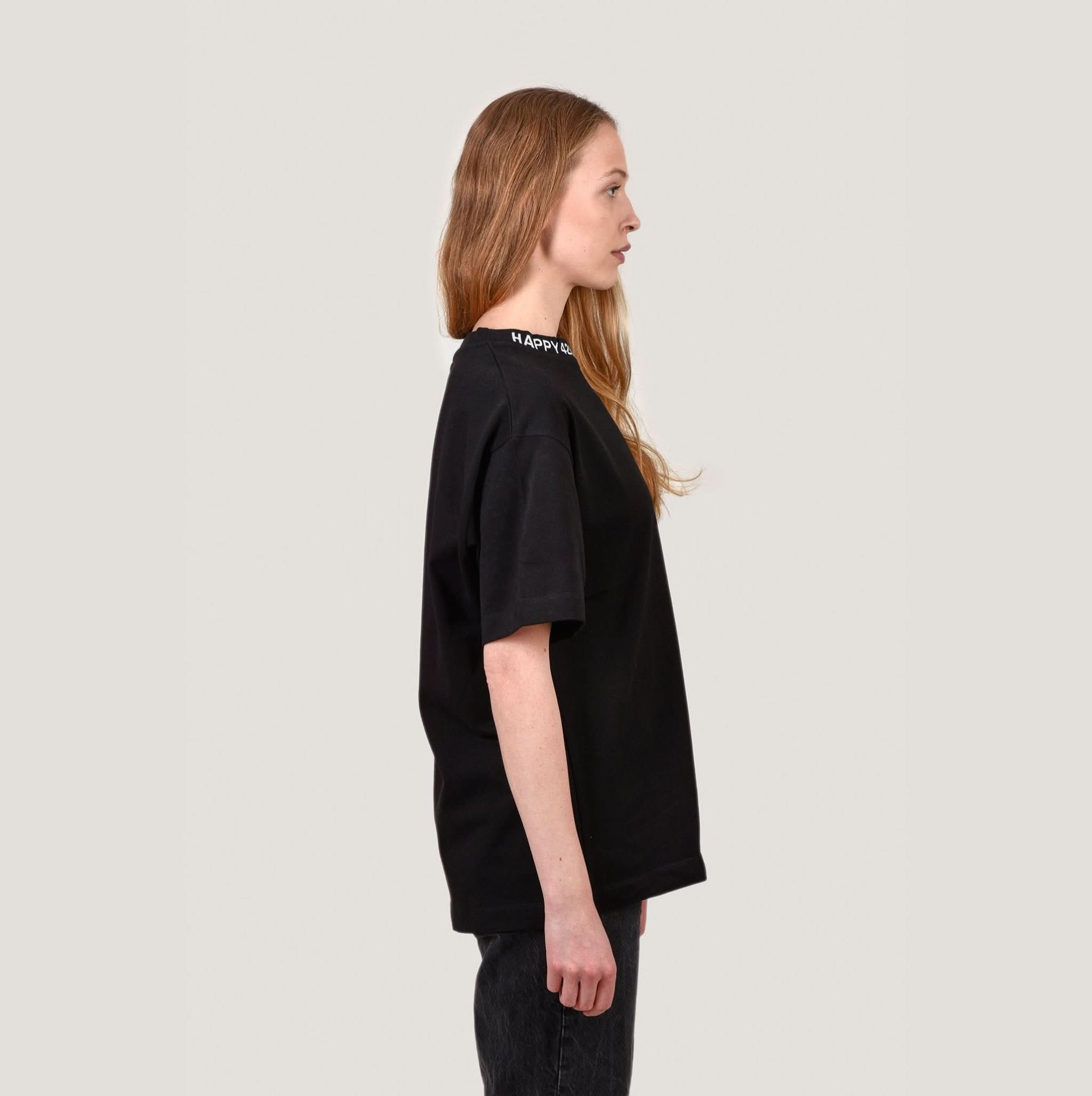Oversize T - Kragen mit Stick Schwarz - Happy420.de