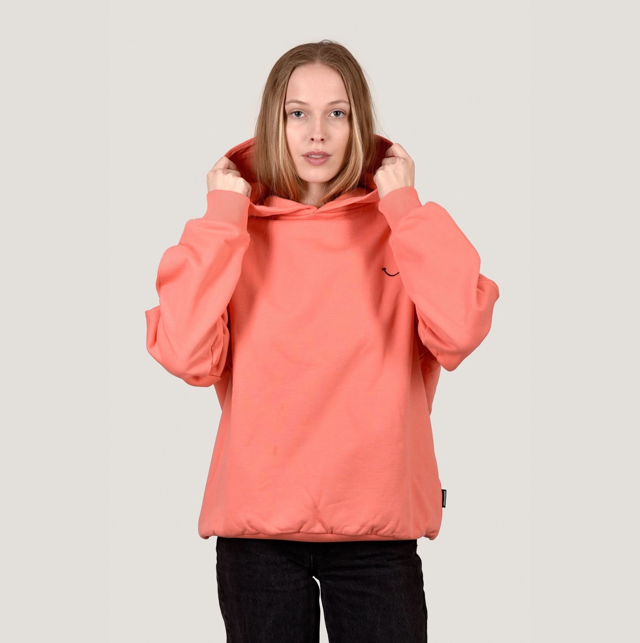 SMILE HOODIE - CORAL - Happy420.de