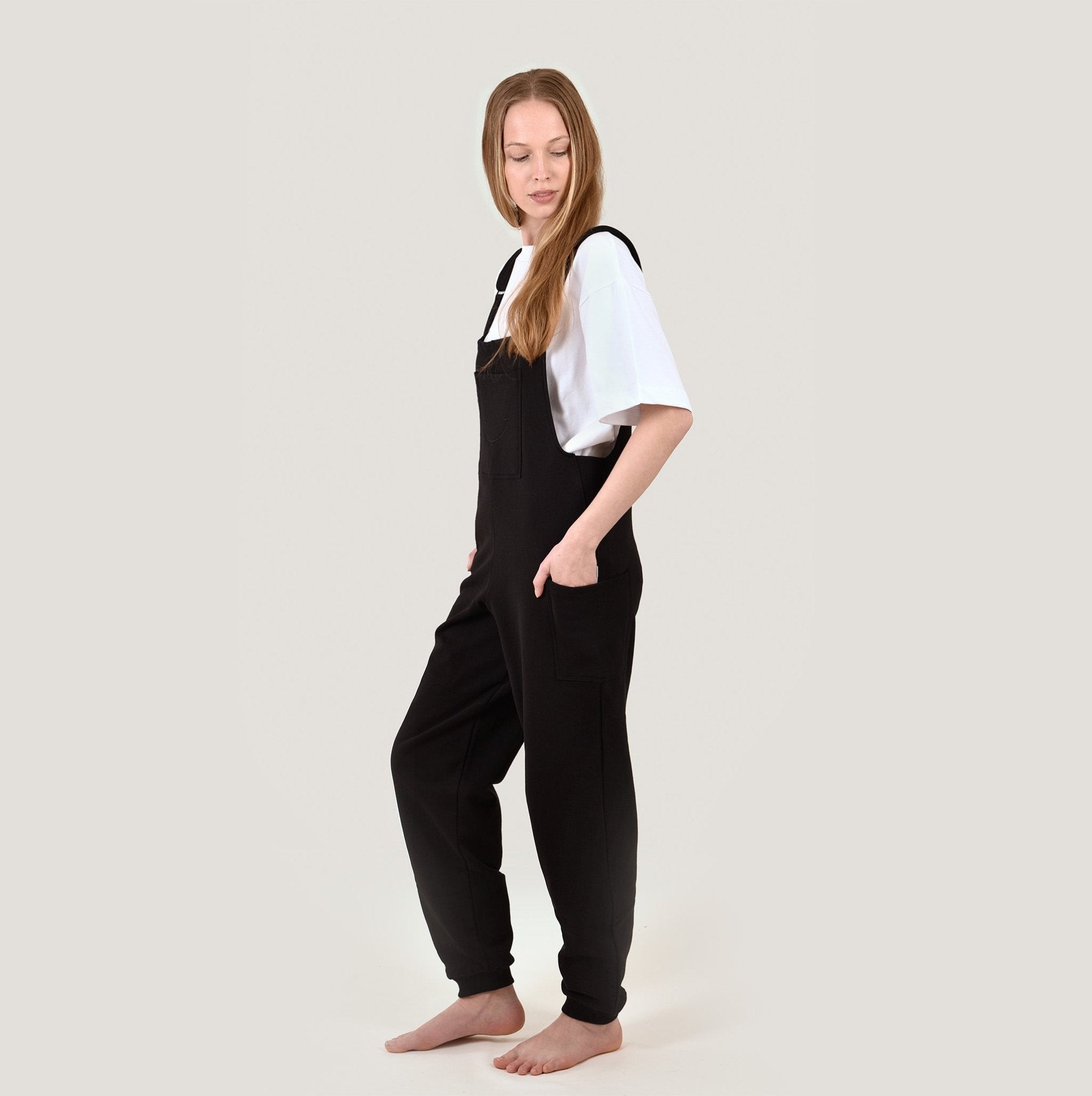 SMILE - Jogging-Latzhose - Black - Happy420.de