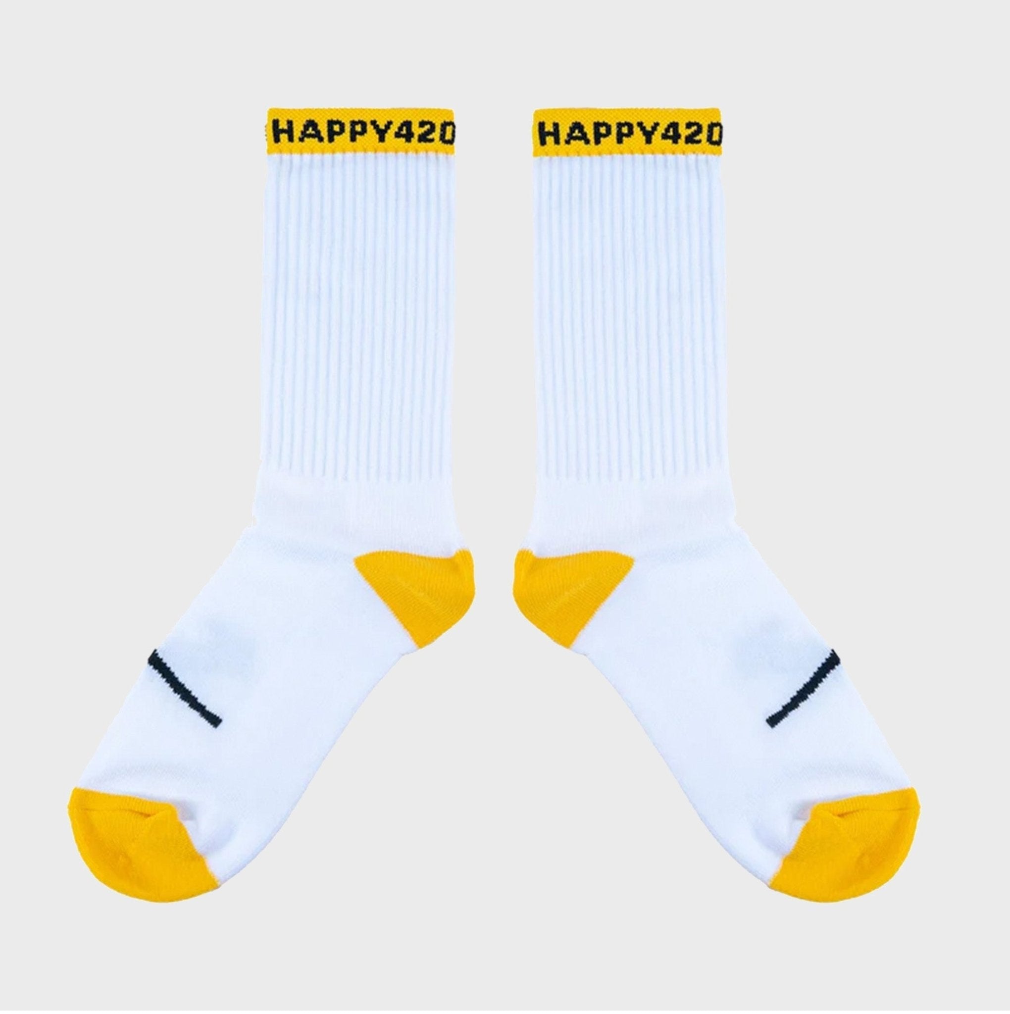 🧦 SOCKS – Smile White-Yellow One Size - Happy420.de