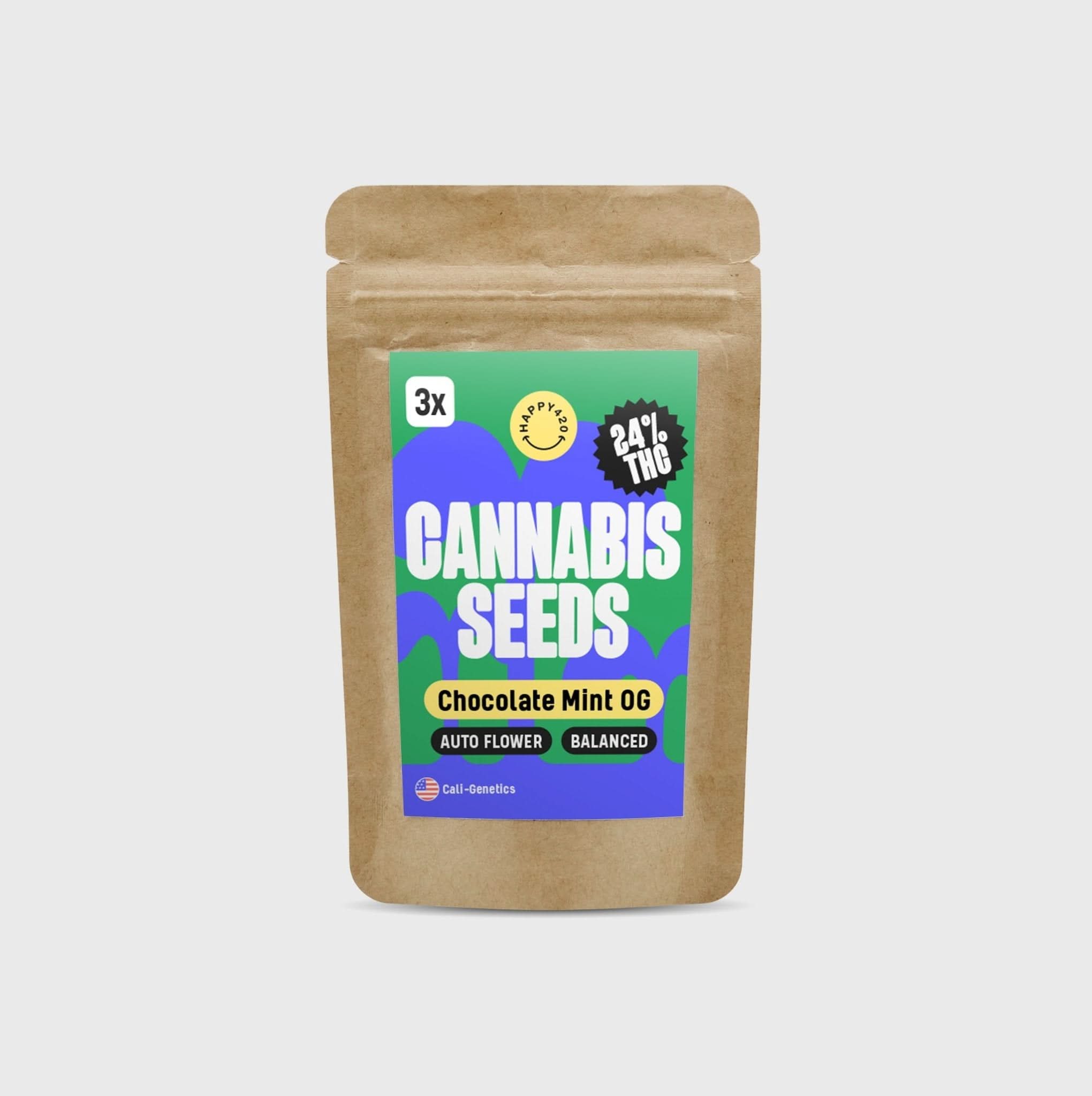 Cali Genetics Chocolate Mint OG 21,3% THC 🌱 auto flowering - Happy420.de