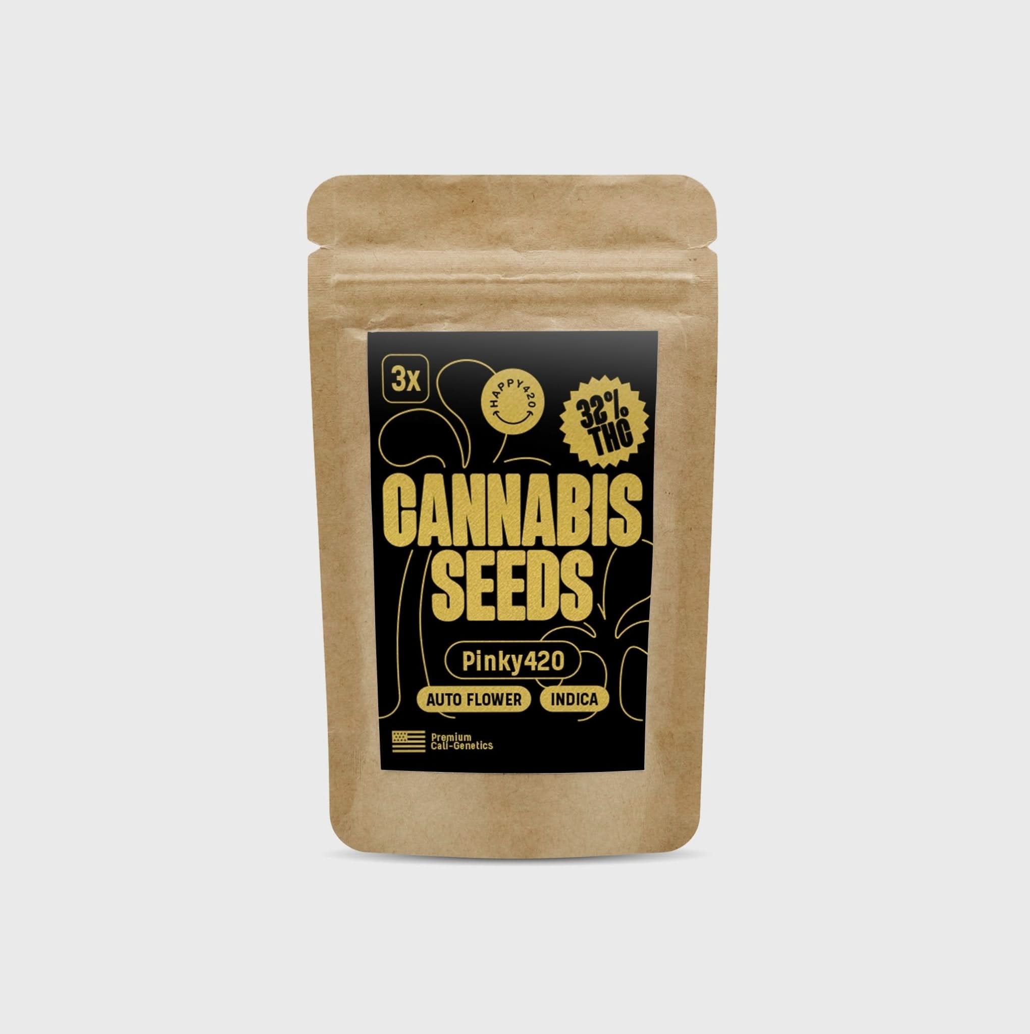 Legendary Cali Genetics Seeds Pinky420 32% THC 🌱 auto flowering - Happy420.de