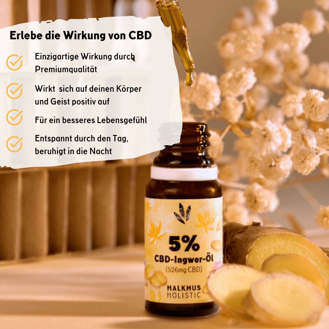 🌱 CBD+Ingwer Naturextrakt PREMIUM Öl 10ml - Happy420.de
