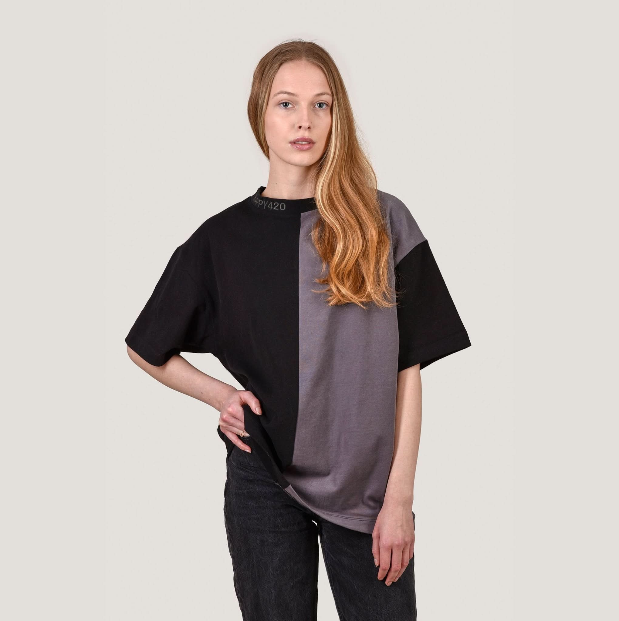 Colorblock T - Black:Smoke - Happy420.de
