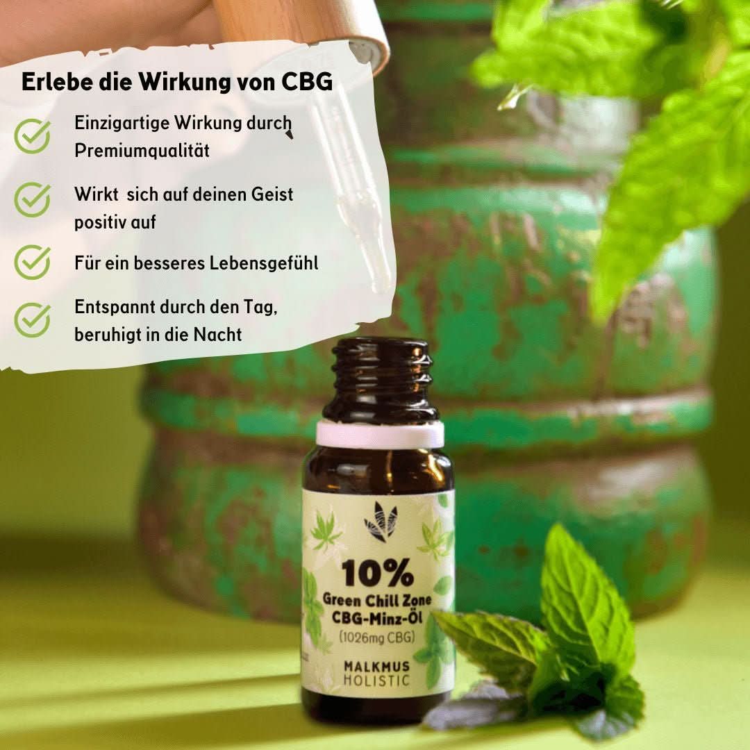 Green Chill Zone CBG - Minz Öl 10% 10ml - Happy420.de