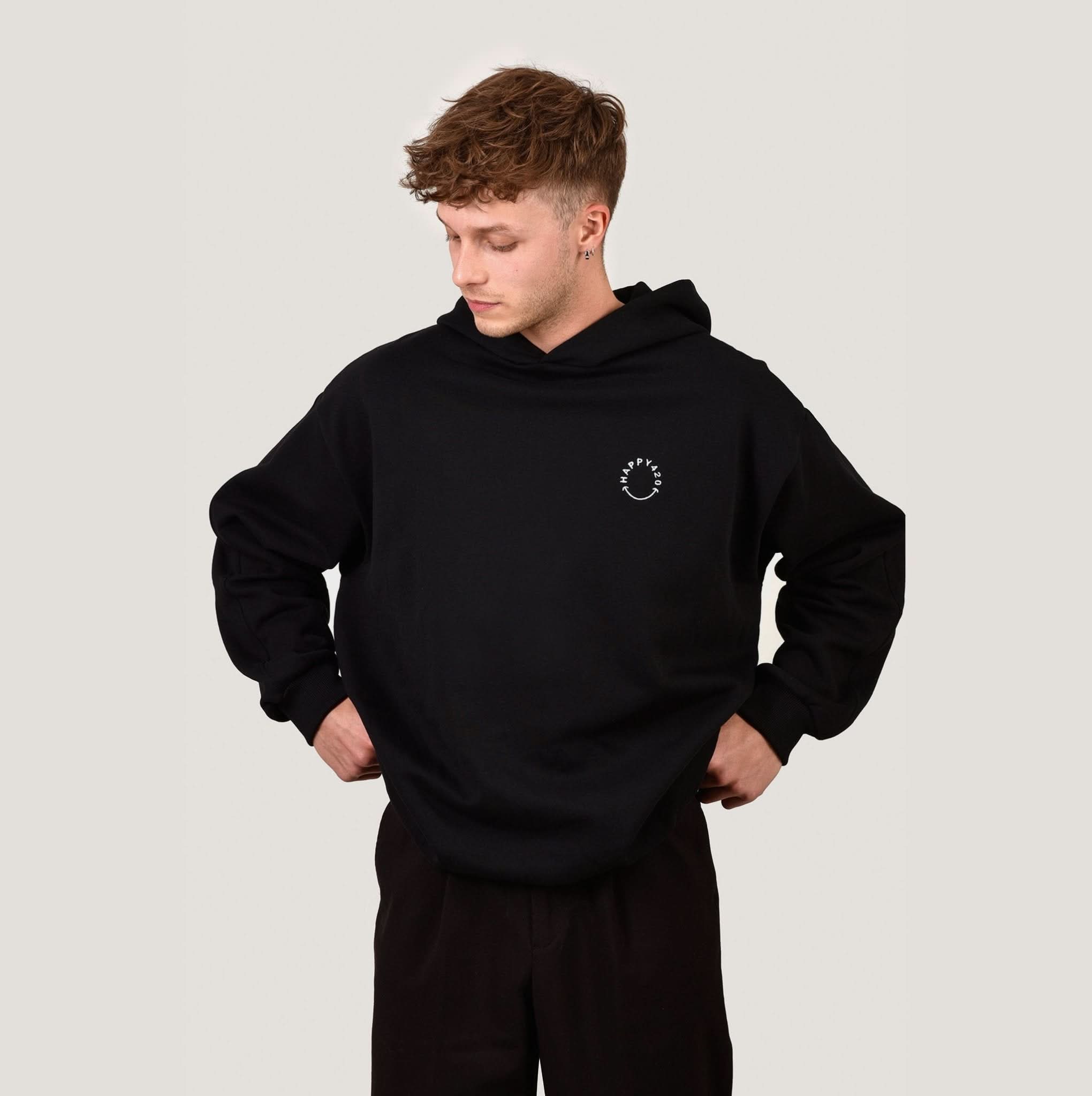 HAPPY 420 - Black Oversize Hoodie - Happy420.de