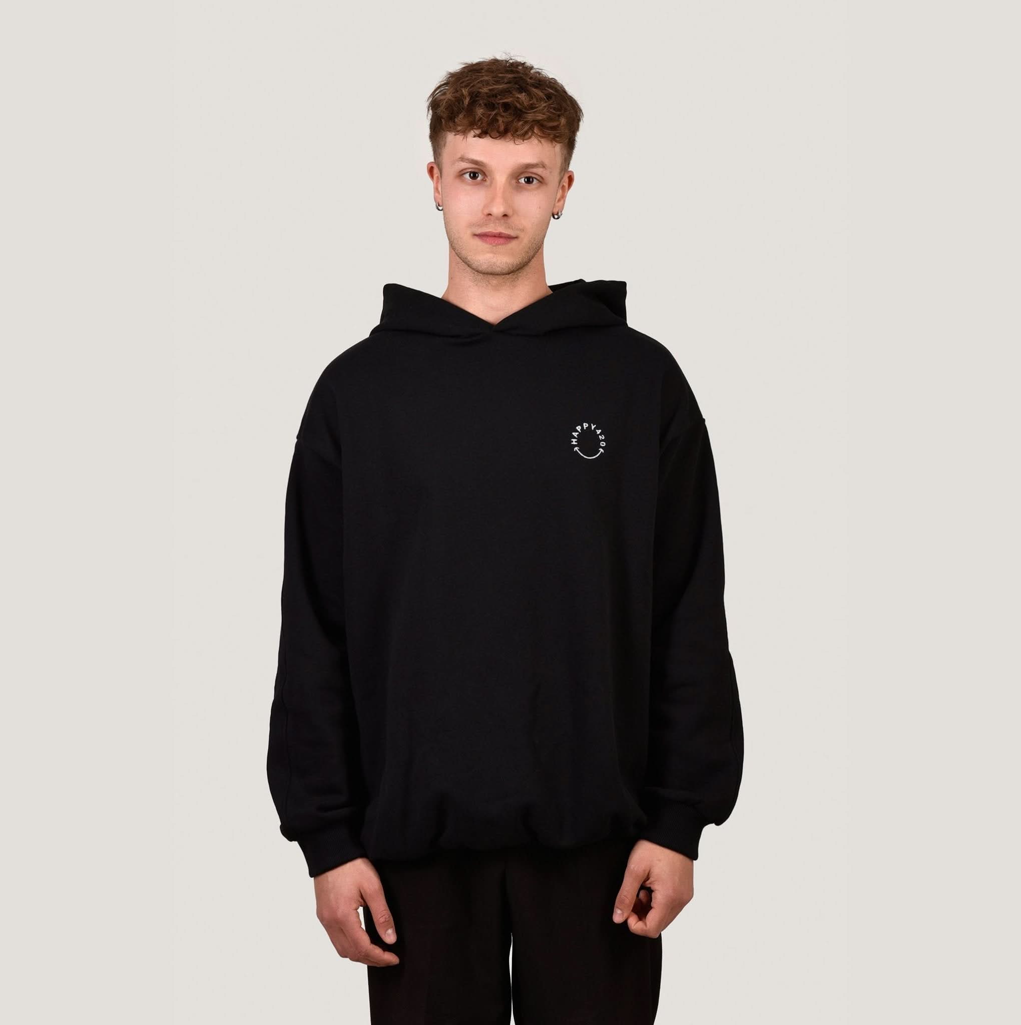 HAPPY 420 - Black Oversize Hoodie - Happy420.de