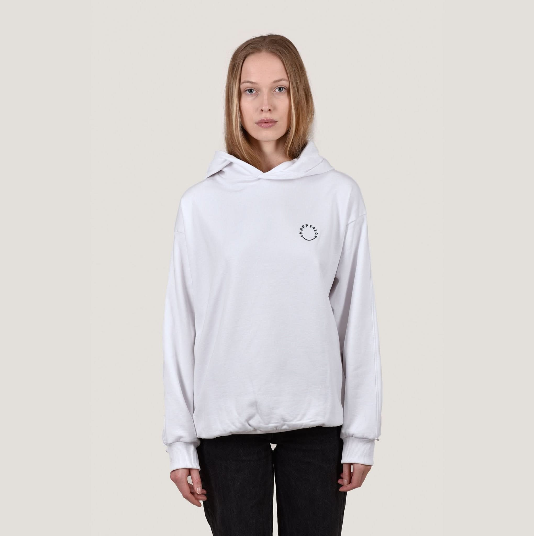 HAPPY 420 - White Oversize Hoodie - Happy420.de
