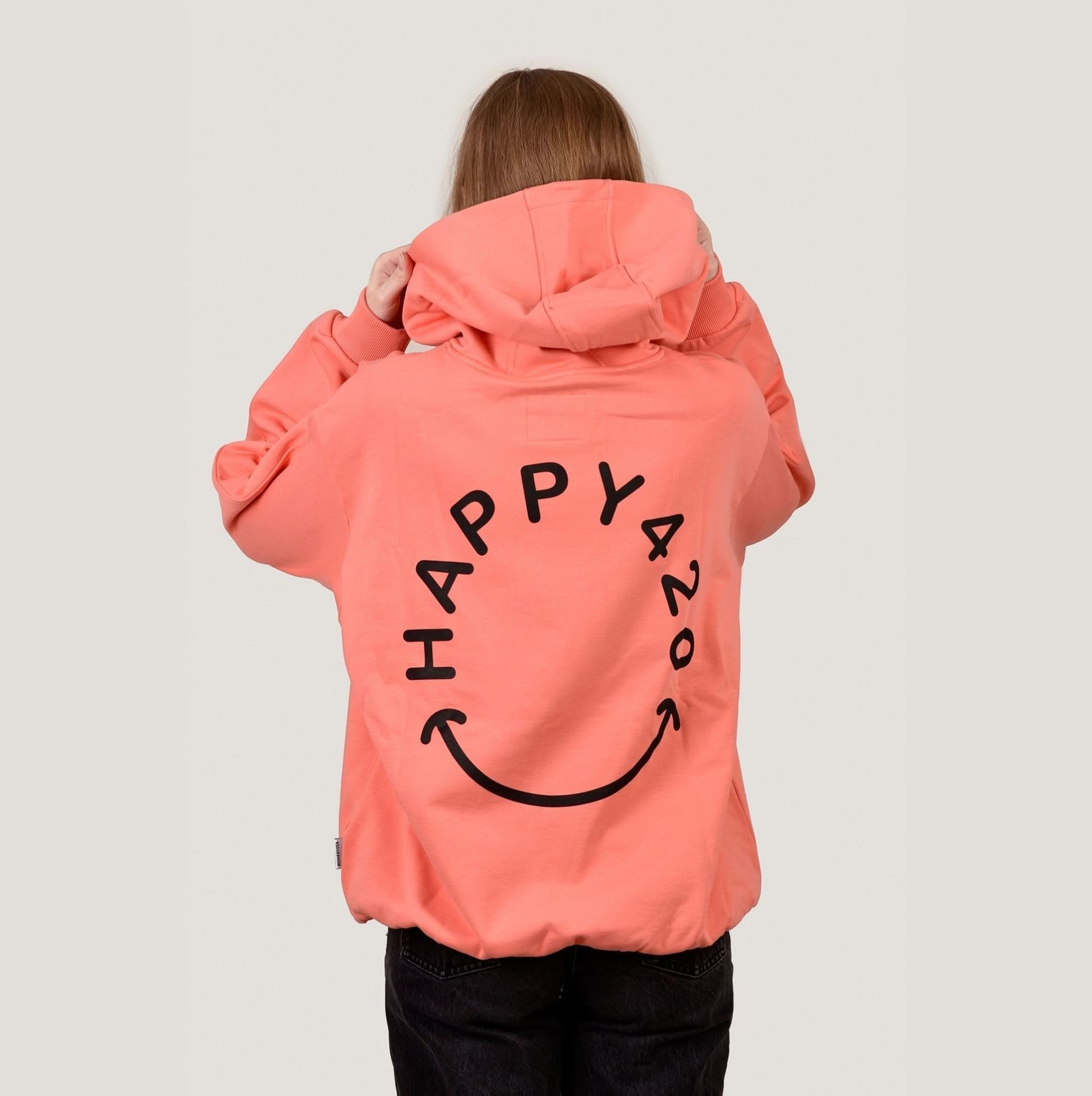 SMILE HOODIE - CORAL - Happy420.de