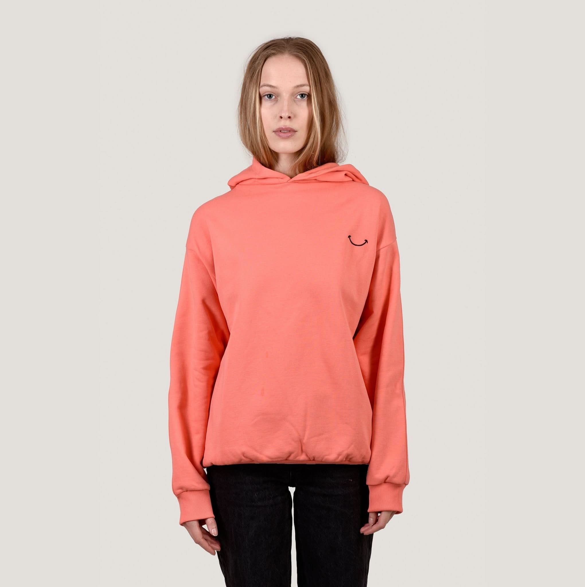 SMILE HOODIE - CORAL - Happy420.de